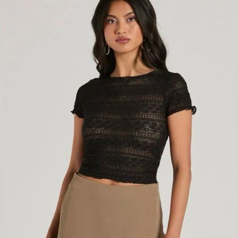 Windsor Black Lace Crop Top